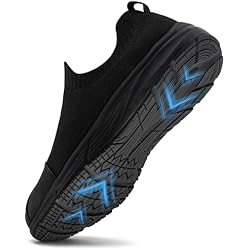 Zapatos De Trabajo Livianos LARNMERN Zapatillas sin Cordones para Hombres Zapatos de Cocina de Chef Zapatillas Trabajo Hombres Antideslizantes Livianas Ideales para Caminar Gimnasio Fitness (42,Negro)