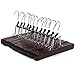 JS HANGER Non-slip Wooden Collection Slack Hanger, Wood Skirt Hangers, Walnut Finish, 10-pack