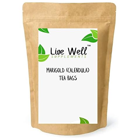 Marigold (Calendula) Herbal Tea Bags (Unbleached Tea Bags) Premium Quality! (10 Tea Bags) Cover