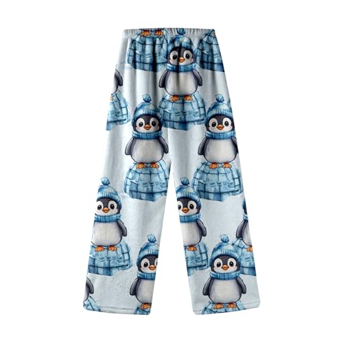 Pantalón de franela para mujer con forro fleece y dibujos animados
