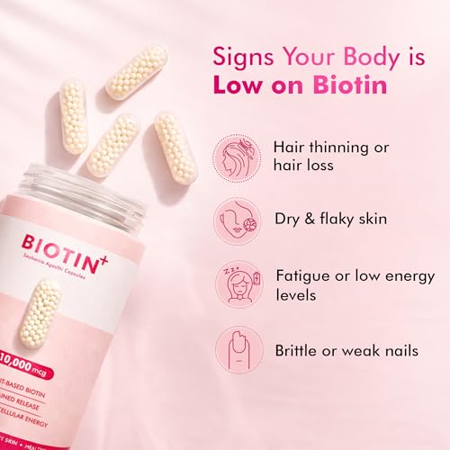 Image of DR. MOREPEN Biotin+ Capsules with 10,000 mcg Pure Sesbania Agasthi Extract for Healthy Hair, Radiant Skin & Stronger Nails - 60N