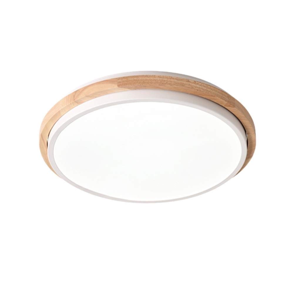 Lámpara de techo LED moderna de 24W regulable con detalles de madera natural 8