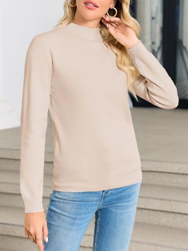 Saodimallsu Womens Mock Neck Sweater Tops Long Sleeve Fitted Sweaters Casual Basic Soft Knit Pullover Shirts4