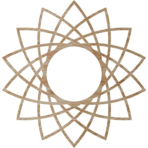 Image of Ekena Millwork 34 inchOD x 13 1 /8 inchID x 1 /4 inchT Eleanor Wood Fretwork Pierced Ceiling Medallion, Red Oak