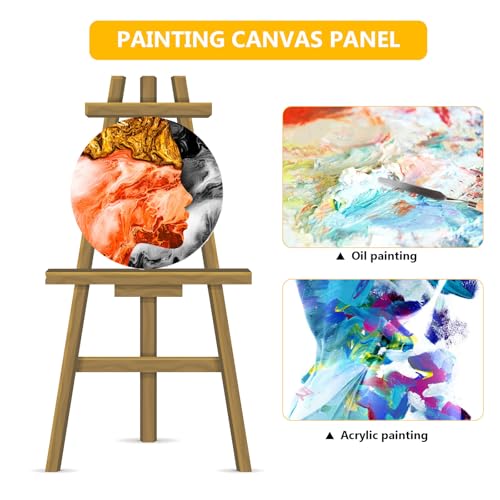 Lienzos redondos para pintar óleo y acrílico Amosfun de algodón y lino 8