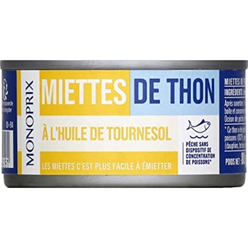 Monoprix Miettes de thon à l'huile de tournesol - La boîte de 52g net égoutté