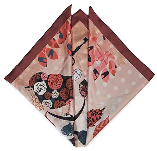Image of Satin Silk Small Square Scarf for Women, Printed Soft and Comfy Neck Head Tie Scarf Bandana