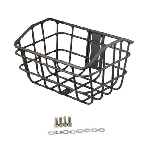 Colaxi Bike Basket Accessory Front Sturdy Construction Easily Install Large Capacity Black Cargo Basket for Riding Luggage Outdoor, Bike Basket