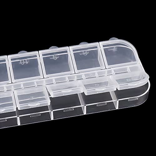 Image of Pokinge 12 Grid Clear Plastic Jewelry Box Organizer 5Pcs Clear Bead Storage Box for Jewelry, Nails, Art DIY, Craft Storage, Glitters Collection