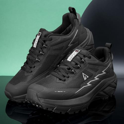 Image of Red Tape Ozark Black Hiking Shoes for Men | Low-Cut Outdoor