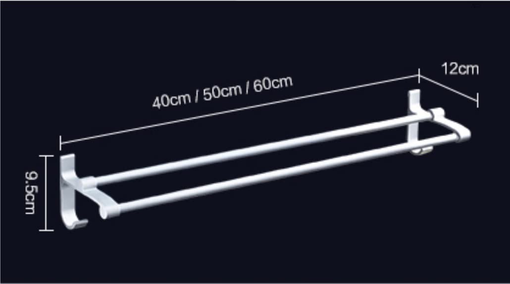 Porta Asciugamani Appendiabiti Da Bagno In Alluminio A Doppio Palo Accessori Per Il Bagno(40cm)