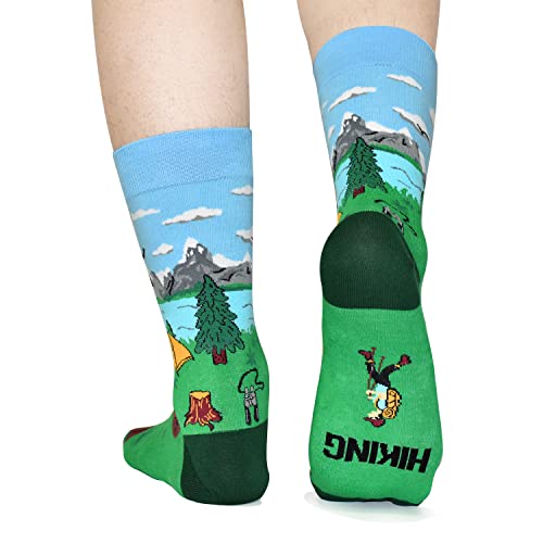 Funny Socks Gift for Men, I'd Rather Be Hiking Golfing Fishing Camping Skiing Gaming Novelty Socks3