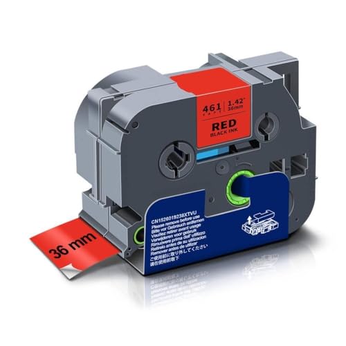 36mm Laminated Label Tape TZe-261 1 Piece Compatible with TZe TZ Tape TZe261 TZ-261 for Label Printer Machine(Black on Red)