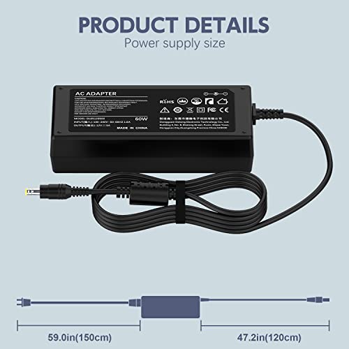 12V AC Power Adapter for Sceptre EC Series Monitors (15 - 35)