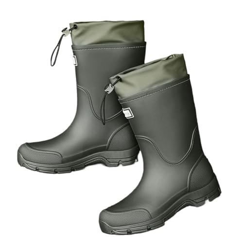 LXHZSY Botas de Agua Hombre Botas de lluvia for mujer, gran tamaño, impermeables, antideslizantes, PVC, hasta media pantorrilla, for exteriores, cómodas for todas las estaciones(Color-02,44)