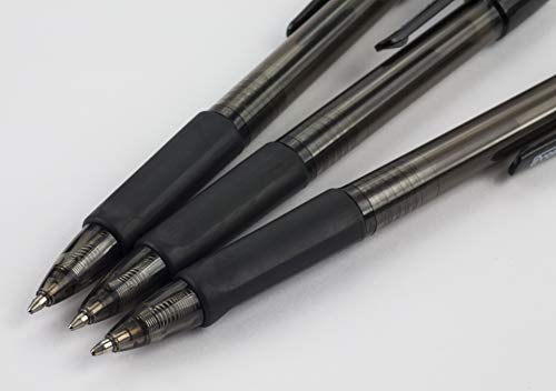 Promarx Br10-Kp1B03-48 Grippy Retractable Ballpoint Pen With Clear Barrel, 1.0 Mm, Black, 3 Count #TOP2