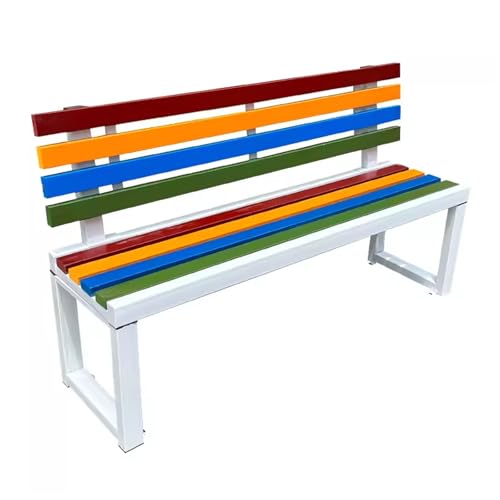 Banc de jardin extérieur en fonte et bois avec dossier confortable