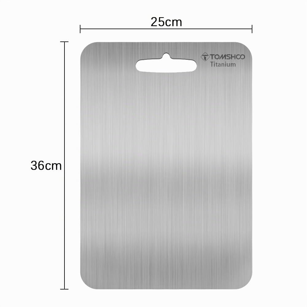 Tabla de cortar de titanio Tabla de cocina ligera y duradera Cepa no tóxica y resistente al óxido Resistente a los arañazos Fácil de limpiar - Ideal para cortar frutas y carne en el camping al