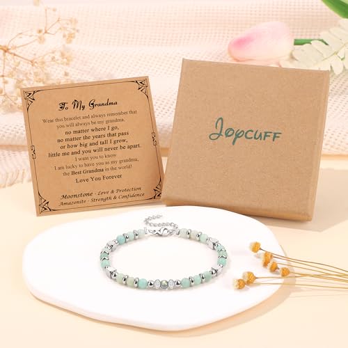 Image of JoycuFF ๐๐ถ๐ณ๐๐ ๐ณ๐ผ๐ฟ ๐ช๐ผ๐บ๐ฒ๐ป ๐ ๐ผ๐ผ๐ป๐๐๐ผ๐ป๐ฒ ๐๐ฟ๐ฎ๐ฐ๐ฒ๐น๐ฒ๐ Amazonite Colorful Imperial Jasper Stainless Steel Beads Bracelets, Graduation Christmas Valentines Mothers Day Birthday Gifts