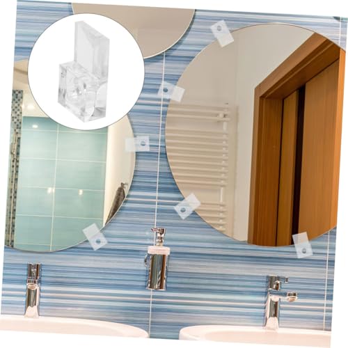 Image of 25 Sets Heavy Duty Mirror Clips Anchors Glass Panel Retainer Hardware for Wardrobe and Bathroom Installation No Drill Required