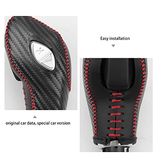 Ldyfc Auto Car Leather Gear Shift Knob Cover For Ford Ecosport Escape / Fusion /C-Max Energi Wagon / Fiesta / Focus / Transit Accessories #TOP1