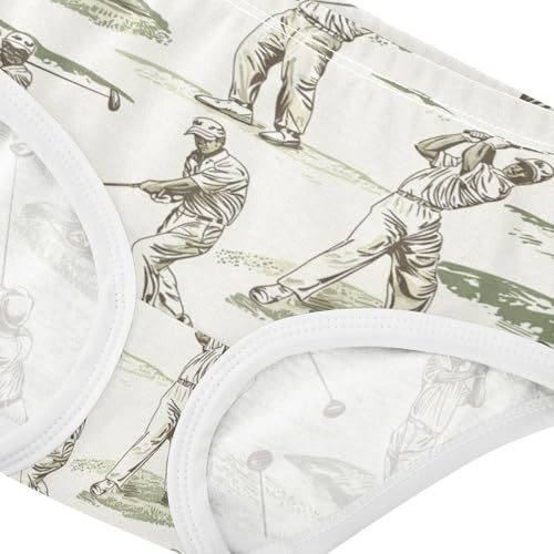 ZZKKO Vintage Golf Players Girls Underwear Toddler Panties for Girls Comfort Brief Size 2-8T3