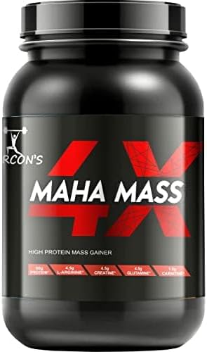 Arcon 4X Maha Mass High Protien Mass Gainer With Added Digestive Enzymes (Mocha Cappuccino, 3KG)