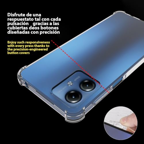 USTIYA Case for Motorola Moto G14 4G Clear TPU Four Corners Protective Cover Transparent Soft - image 5