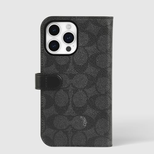 Coach Wallet Folio iPhone 15 Pro Case, Compatible with MagSafe - Signature Charcoal - image 8