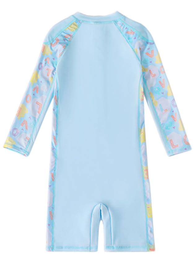 Girls Rash Guard Swimwear One Piece Long Sleeve Swimsuit for 4-13 Years Girls2