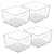 Vtopmart 4 Pack Extra Large Clear Plastic Storage Bins,11x11 Cube Acrylic Organizer Square Containers with Handle for Pantry,Closet,LaundryRoom,Kitchen,Bathroom,UnderSink Organization