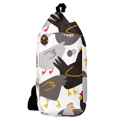 Sac à dos à bandoulière noir gris imprimé sacoche poitrine homme femme