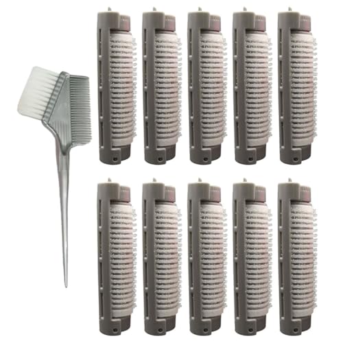 BELLIFFY 10pcs Hair Clips Curly Hair Styling Rollers Easy to Use Perm Rods Comb for Fashionable Volume and Curls