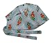 Scrub Hat Cartoon Characters Cute Cotton Fabric Cap Do-Rag White, Green