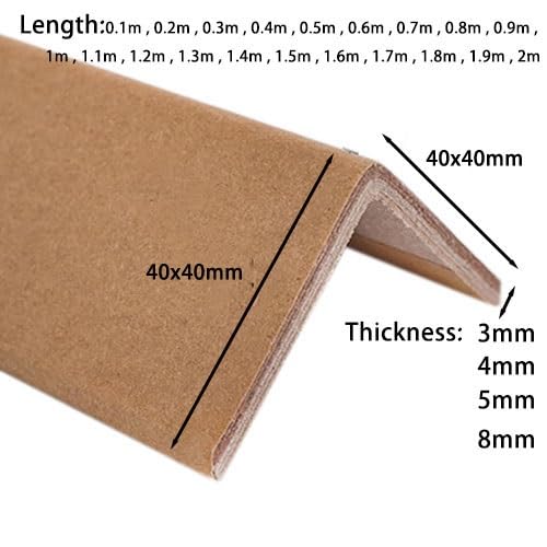 Ochronny karton narożny, opakowanie 100 kartonowych ochraniaczy narożnych na 40 x 40 mm do sztuki, pakowania i wysyłki.(1,8 m, 8 mm)
