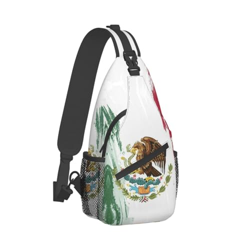 ASYG Mexico Sling Bag Mexico Flag Crossbody Chest Daypack Casual Backpack Shoulder Bag Hiking Bag Mexican Bag2