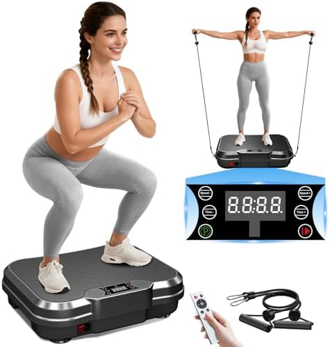 AoraPulse Vibration Plate Exercise Machine, Vibration Plate for Lymphatic Drainage Weight Loss, 400 Lbs Capacity Full Body Workout Vibrate Fitness Platform for Home Women Men