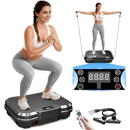AoraPulse Vibration Plate Exercise Machine, Vibration Plate for Lymphatic Drainage Weight Loss, 400 Lbs Capacity Full Body Workout Vibrate Fitness Platform for Home Women Men by AoraPulse - Used condition - US$49.99