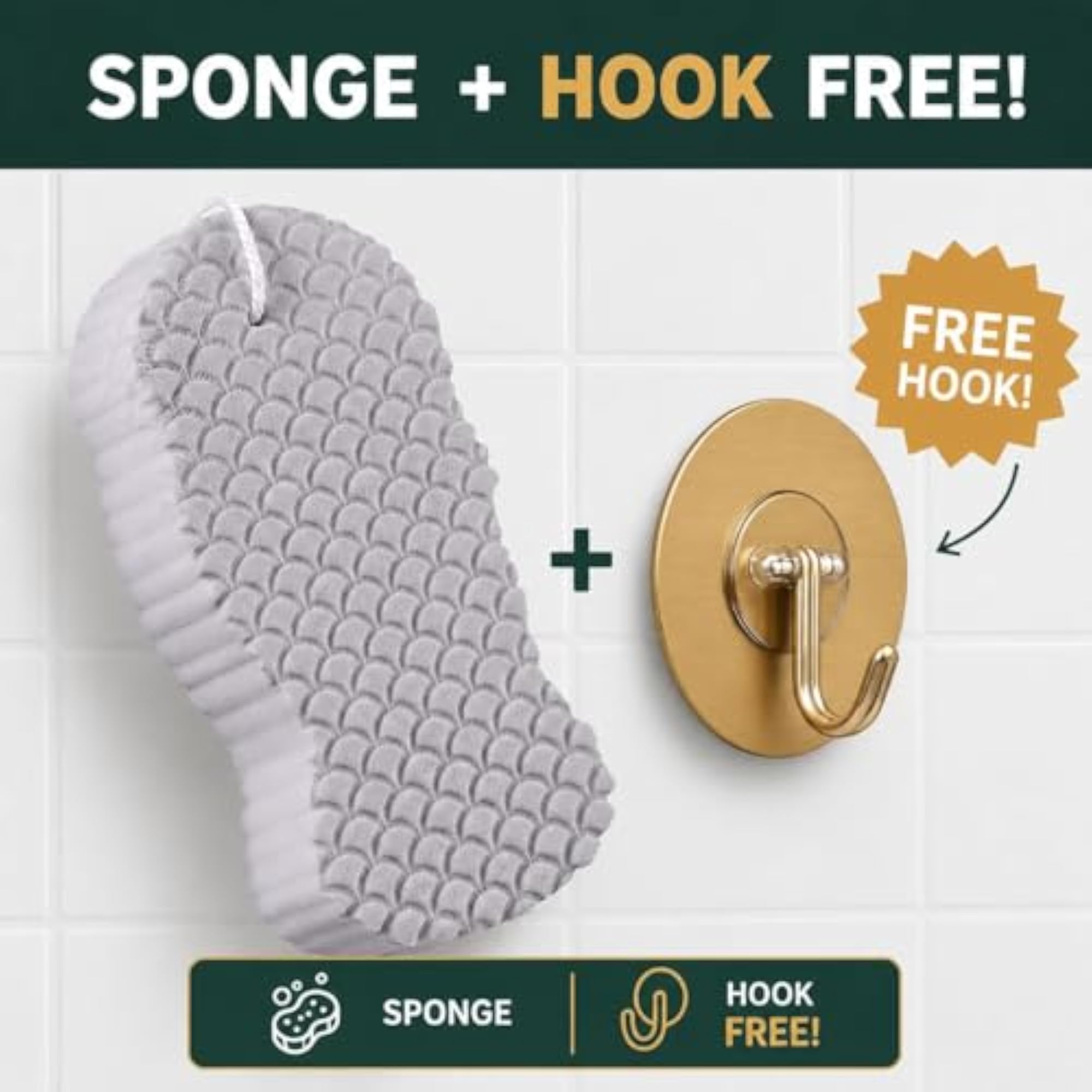 Soft Exfoliating Bath Sponge for Shower & Bath, 3D Body Scrubber