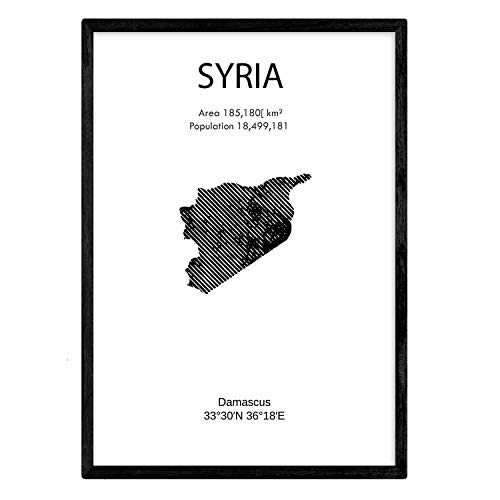 Nacnic Affiche la Syrie. Feuilles de pays et continents. format A4