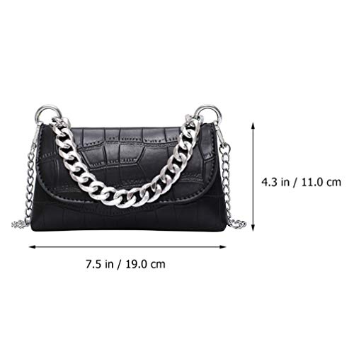 KESYOO Bolsa Feminina Pu Bolsa de Ombro Estampado Padrão de Crocodilo Com Cós Mini Zíper Bolsa de Ar