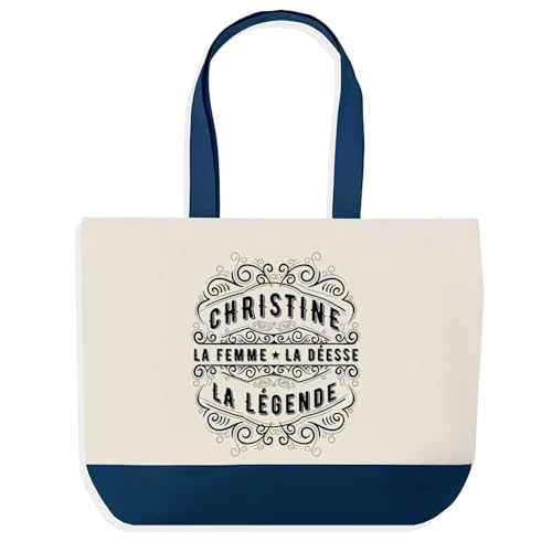 Sac de shopping Christine bleu : idée cadeau originale de Noël et d'anniversaire pour collègue