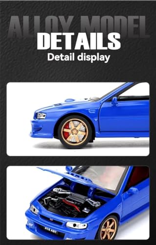 Image of 1 /32 Subaru Impreza WRX STI Diecast Model Car Pull Back Toy with Sound & Light Collectible Car for Kids Boys Girls & Adults (Red)
