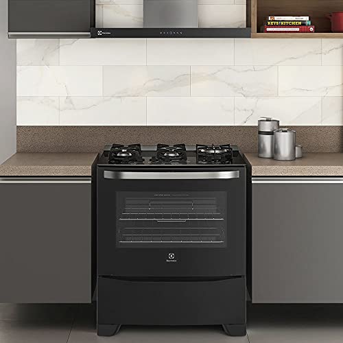 Fogão 5 Bocas Electrolux Preto Automático com Mesa de Vidro e Tripla Chama (76SPV) - Bivolt Bivolt