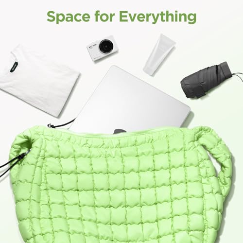 Image of Puffer Tote Bag for Women Large Quilted Crossbody Bag Quilted Carryall Bag Soft Puffy Hobo Handbags Puff Purse Shoulder Bag