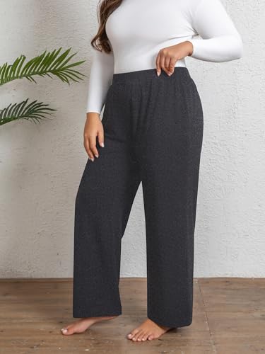 3 Pack Women's Plus Size Sweatpants, High Waist Wide Leg Pants, Loose Casual Pajama Pants, Yoga Pants with Pockets3