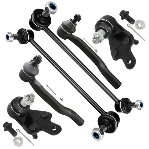 SCITOO 6pcs Front Suspension Kit Lower Ball Joint Outer Tie Rod End Sway Bar End Link 2013-2018 for Toyota Avalon 2012-2017 for Toyota Camry