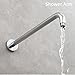 16 Inch Shower Arm with Flange Chrome, Wall Mount Shower Arm for shower head, Soild Brass Straight Shower Head Arm Extra Long Solid Brass pipe