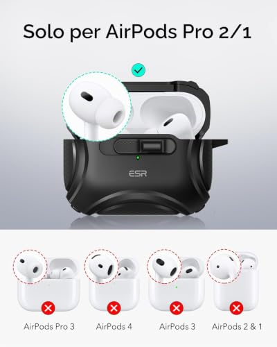 ESR Cover per AirPods Pro 2/1, Compatibile con MagSafe, Chiusura Antiurto - Immagine 1