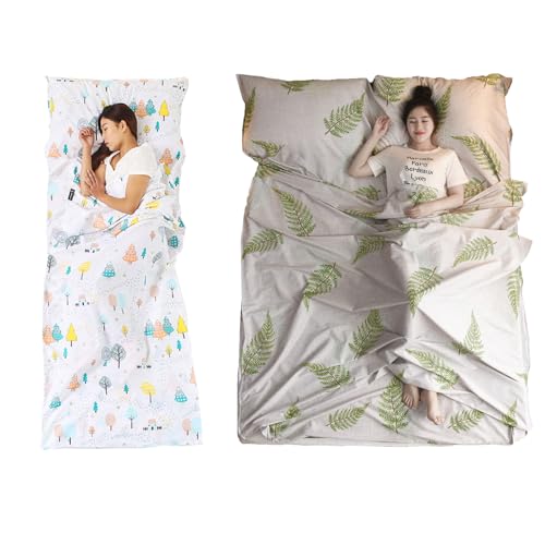 Azarxis Baumwolle Hüttenschlafsack, Schlafsack Inlett, Leicht und Dünn, Kompakt Reiseschlafsack...